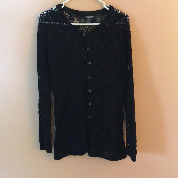 Doncaster Sweaters - Doncaster open weave black sweater. Doncaster Sweaters - Doncaster open weave black sweater.